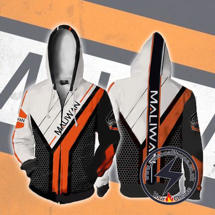 Borderlands Hoodies - Borderlands Maliwan V2 Zip Up Hoodie Jacket